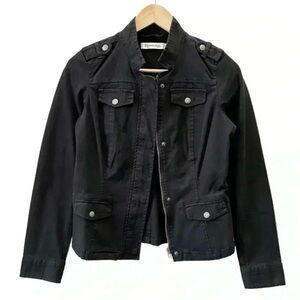 Ricki’s Utility Jacket  Military Field Casual Cotton Canvas Black Size XS